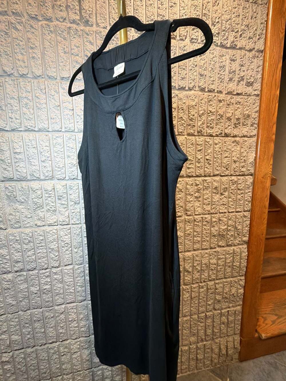 645 Soma Keyhole Detail Short Dress Size L Black Sleeveless